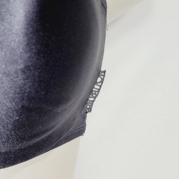 40C Curvation 5304150 Unlined Satin Underwire Strapless Bra Black - Picture 2 of 6